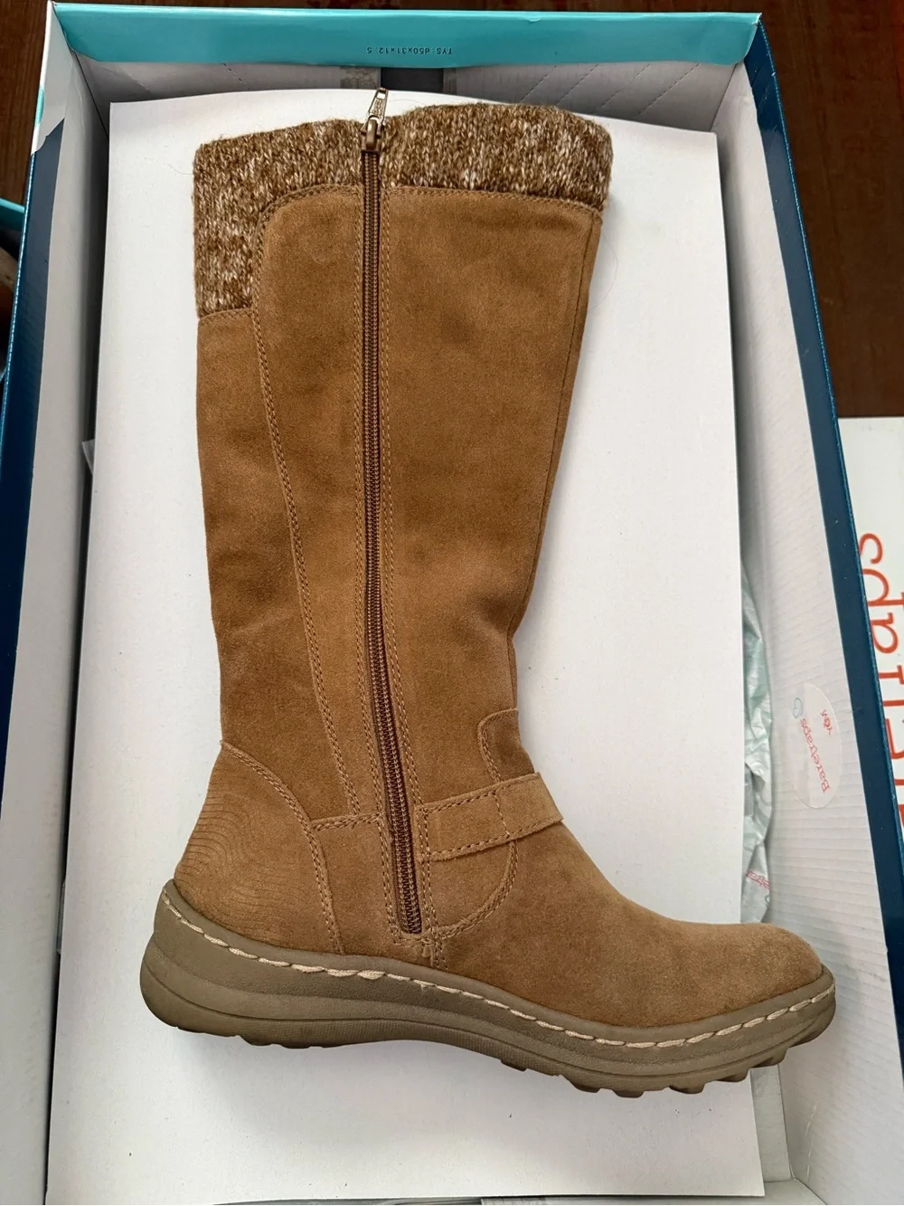 BareTraps Tan Suede Over-the-Knee Boots with Knit Cuff